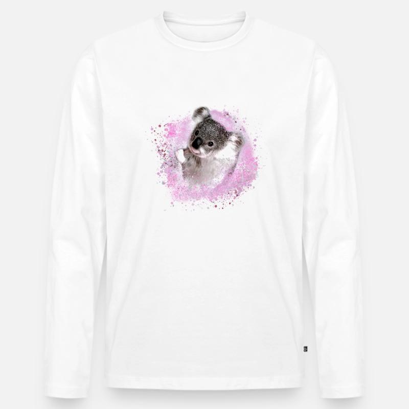 koala ,pink,graffiti,malerei,koala bär,rosa - Männer Premium Bio Langarmshirt - Weiß