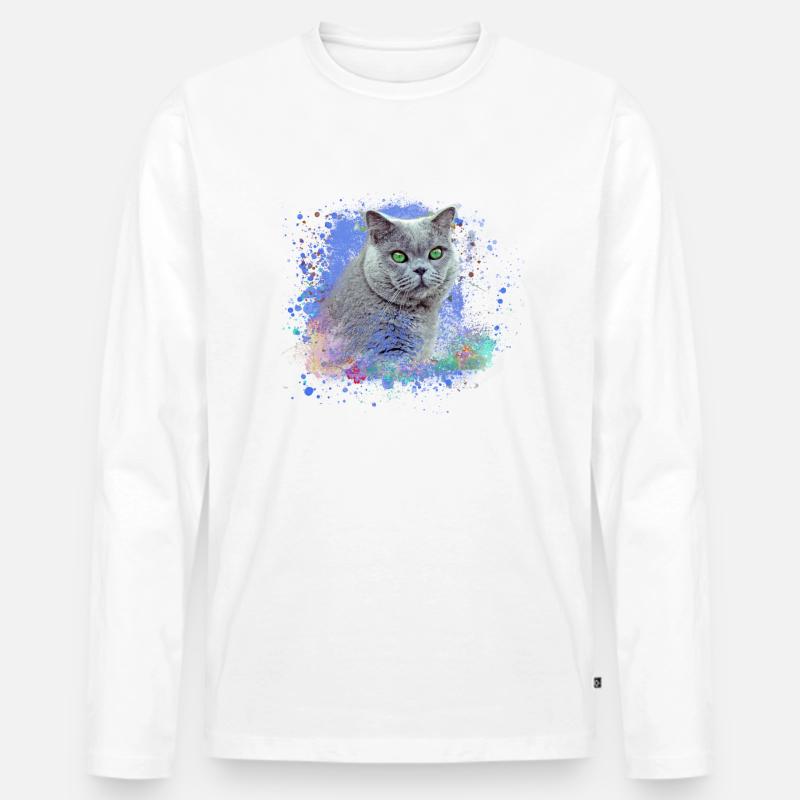 perserkatze,siamkatze,katze,braune katze, graffiti - Männer Premium Bio Langarmshirt - Weiß