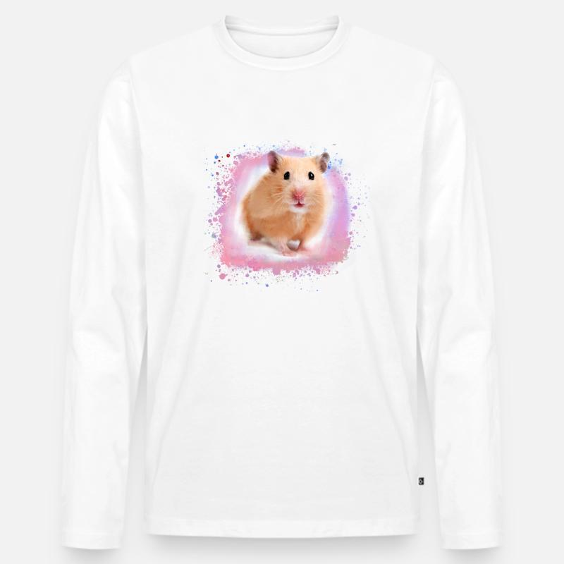 hamster, graffiti,malerei,rosa - Männer Premium Bio Langarmshirt - Weiß