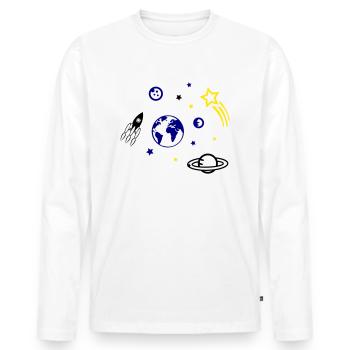 univers - T-shirt manches longues Premium bio Homme - blanc - Devant - Nico (187cm)