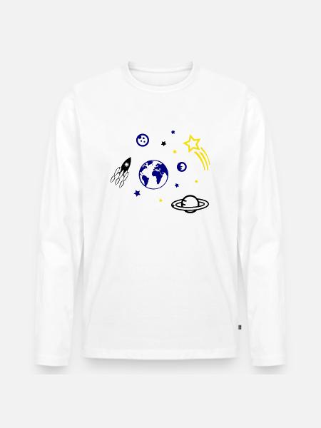universe - Men's Premium Organic Long Sleeve Shirt - white