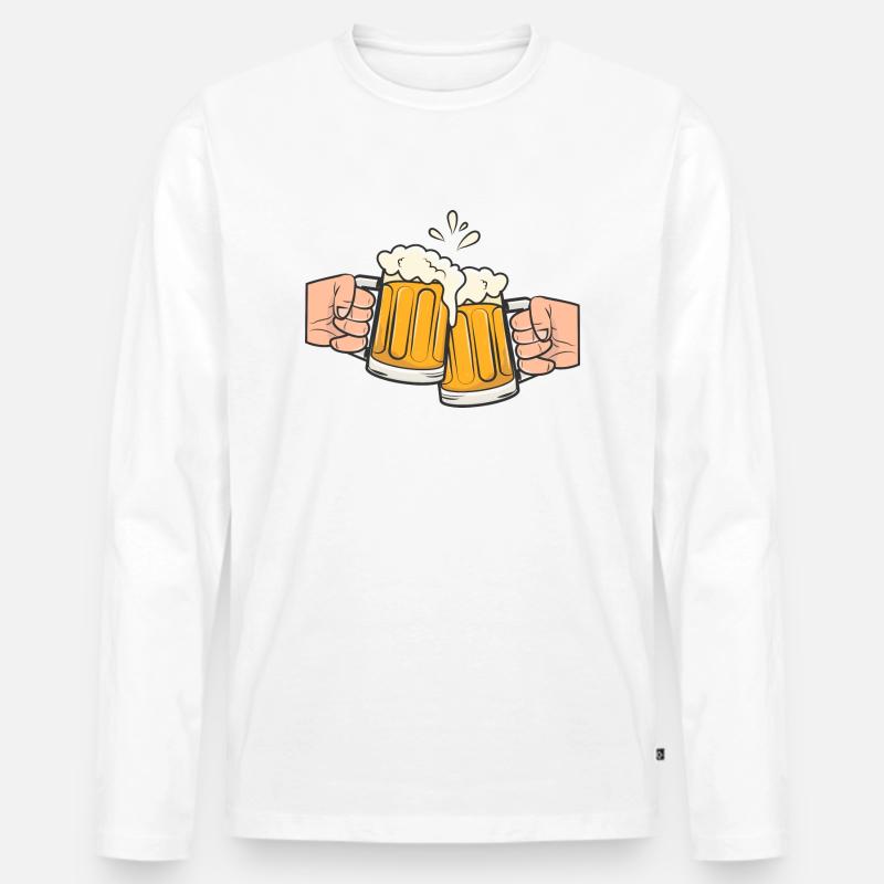Bier - Männer Premium Bio Langarmshirt - Weiß