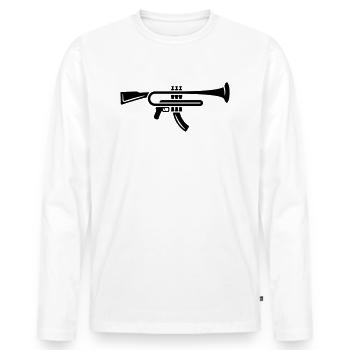 Trumpet Rifle - Men's Premium Organic Long Sleeve Shirt - white - Front - Nico (187cm)