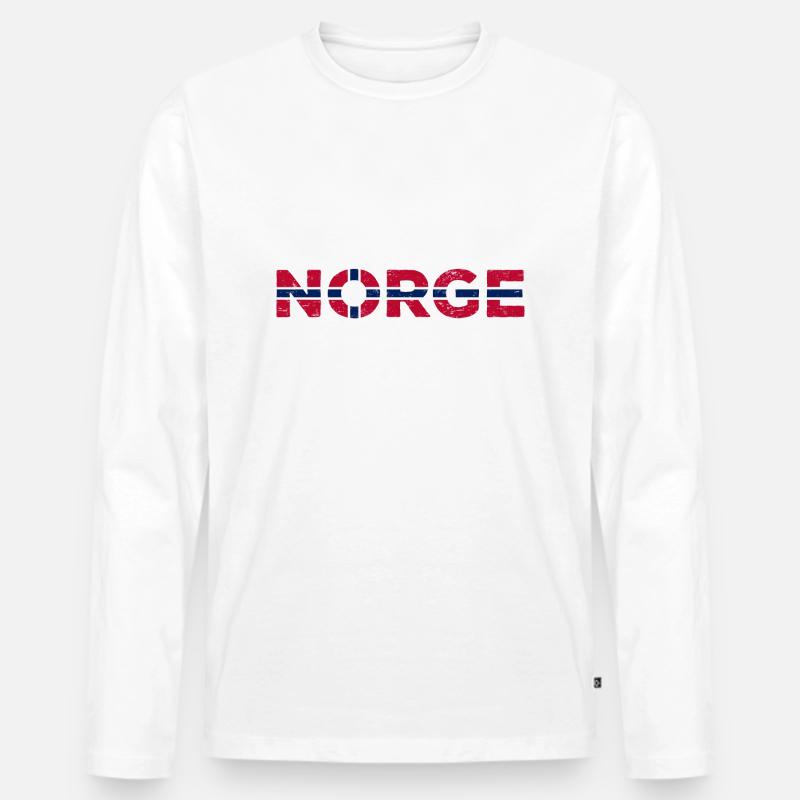 Norwegen norge - Männer Premium Bio Langarmshirt - Weiß