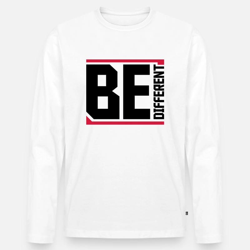 Be different Logo Design - Männer Premium Bio Langarmshirt - Weiß