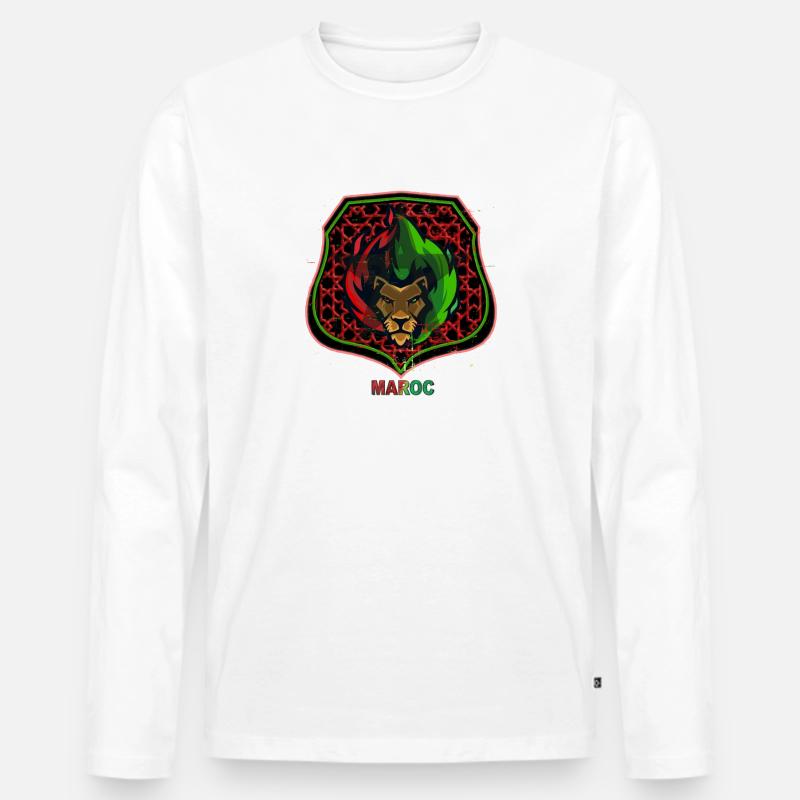 LE MAROC - Männer Premium Bio Langarmshirt - Weiß