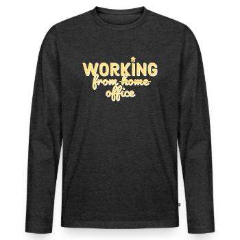 Retour au bureau - T-shirt manches longues Premium bio Homme - anthracite chiné - Devant - Nico (187cm)