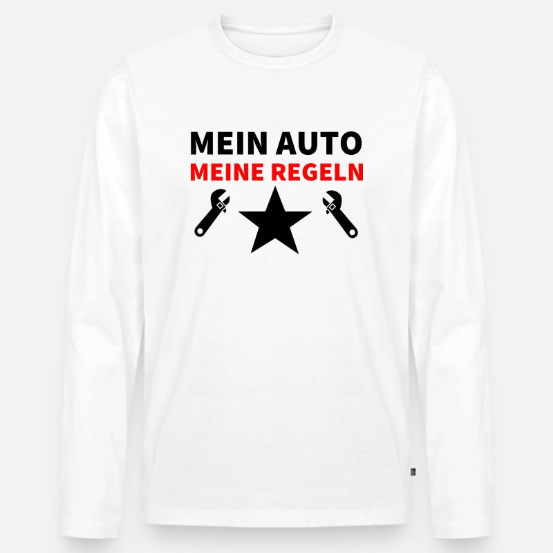 Auto - Männer Premium Bio Langarmshirt - Weiß