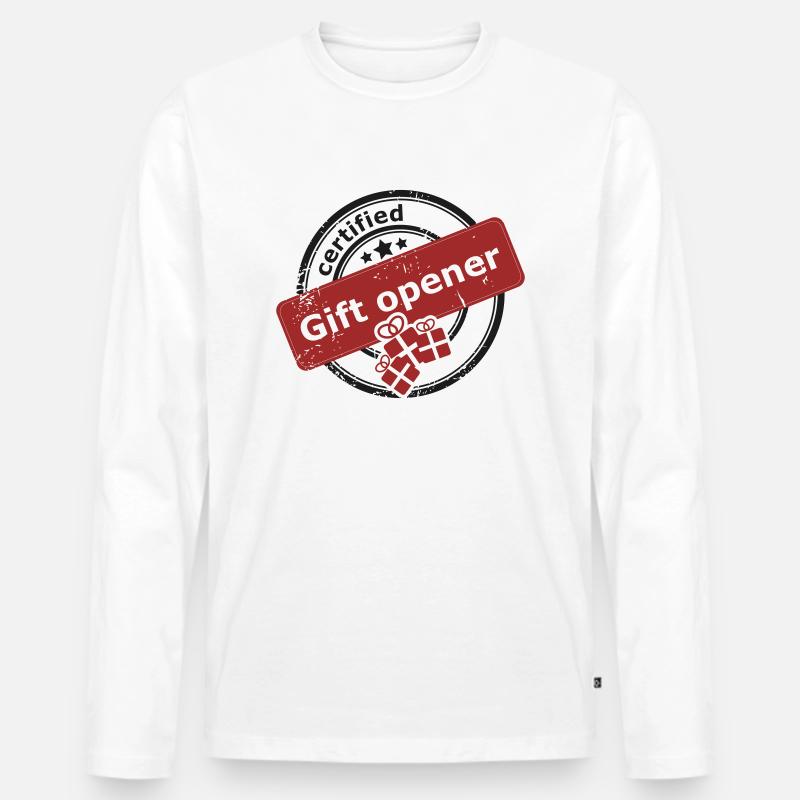 Certified gift opener - Männer Premium Bio Langarmshirt - Weiß