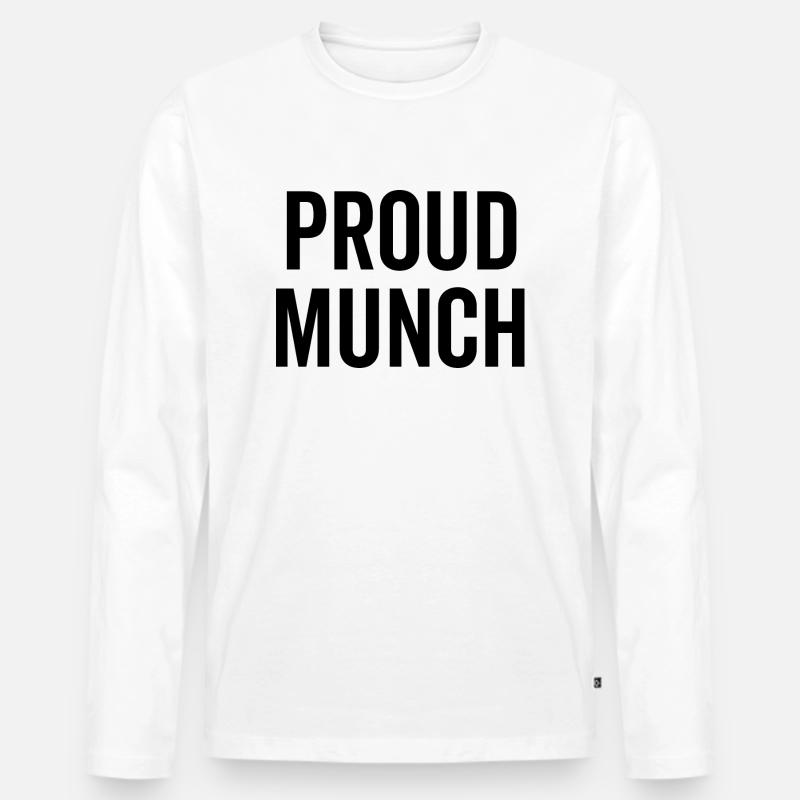 Stolzer Munch - Männer Premium Bio Langarmshirt - Weiß