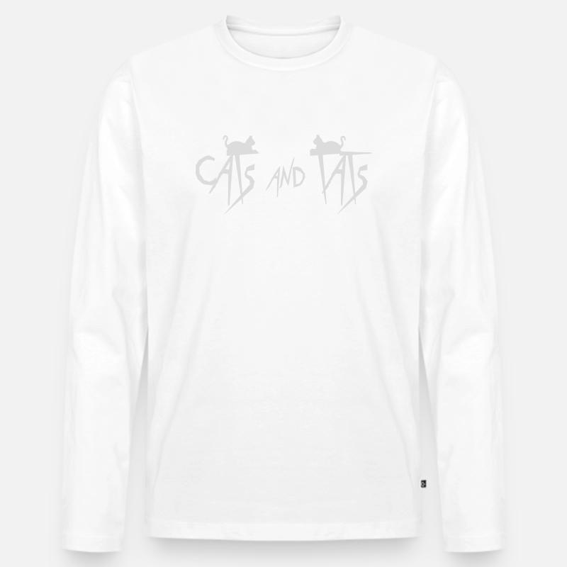 cats and tats Zitat - Männer Premium Bio Langarmshirt - Weiß