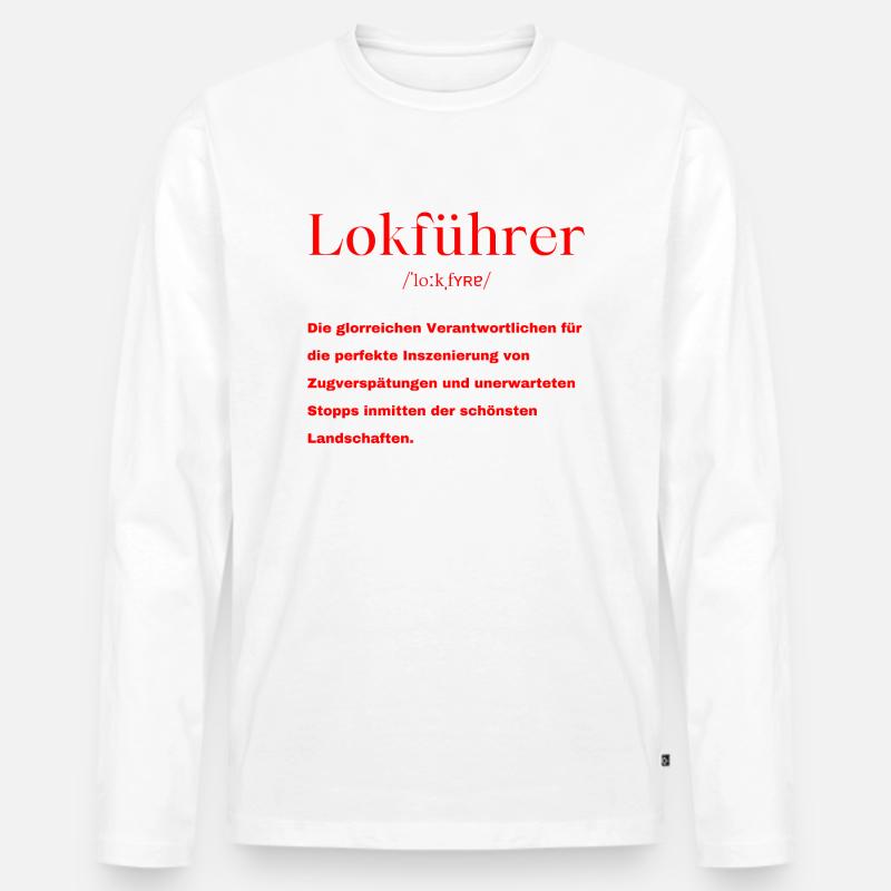 Lokführer Definition - Männer Premium Bio Langarmshirt - Weiß