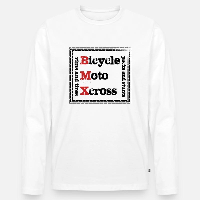 BMX Tshirt - Männer Premium Bio Langarmshirt - Weiß