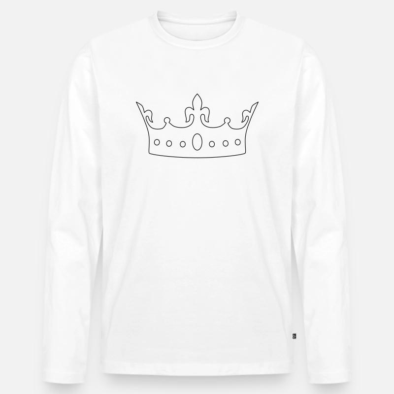 krone 2 - Männer Premium Bio Langarmshirt - Weiß