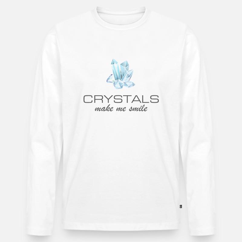 crystals make me smile - Männer Premium Bio Langarmshirt - Weiß