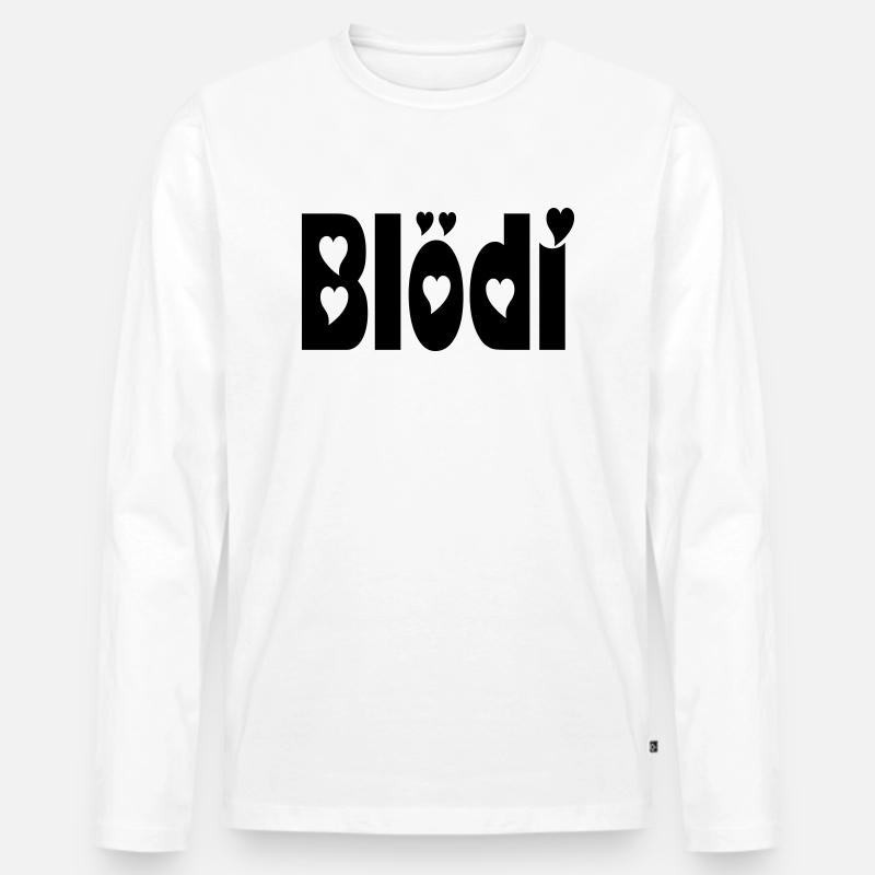 herzliBlödi - Männer Premium Bio Langarmshirt - Weiß