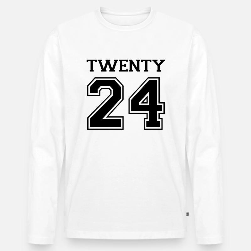 2024 - Männer Premium Bio Langarmshirt - Weiß