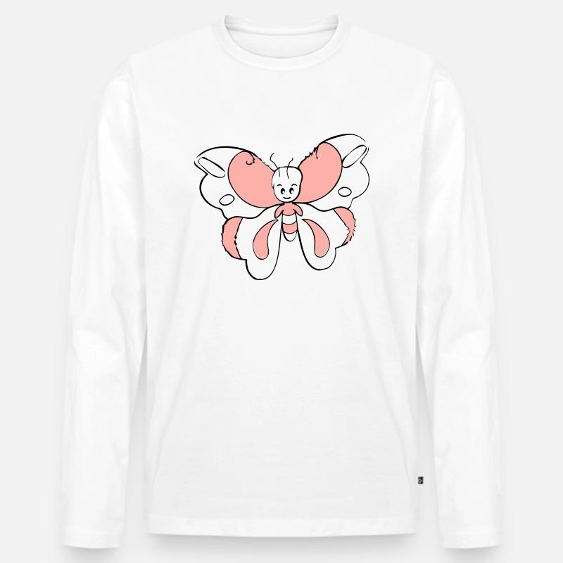 bunter Schmetterling > Vectorgraphic - Männer Premium Bio Langarmshirt - Weiß
