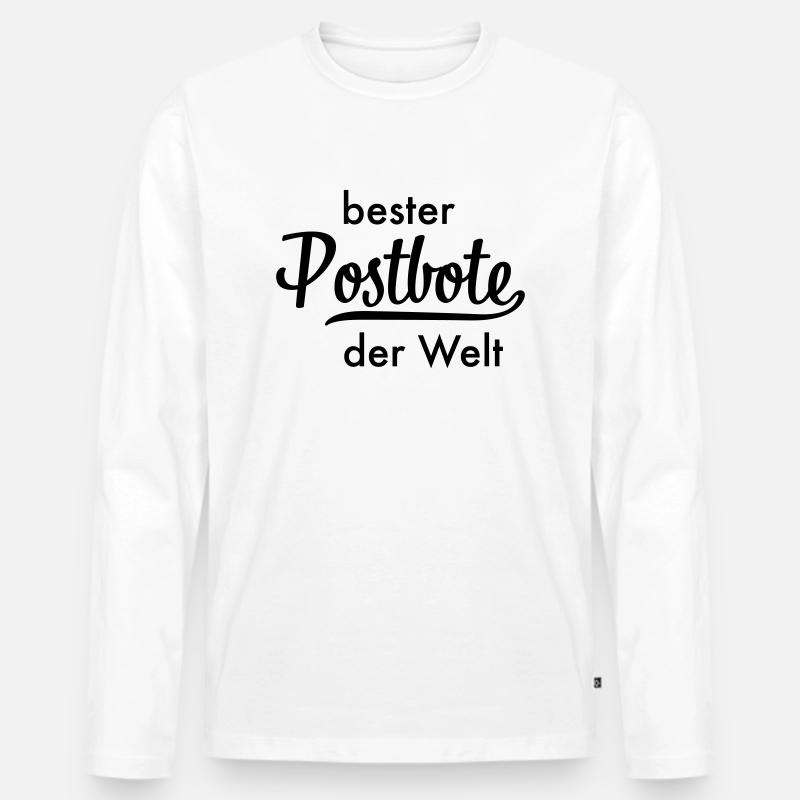 Bester Postbote - Männer Premium Bio Langarmshirt - Weiß