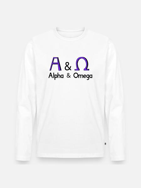Alpha and Omega - Men's Premium Organic Long Sleeve Shirt - white
