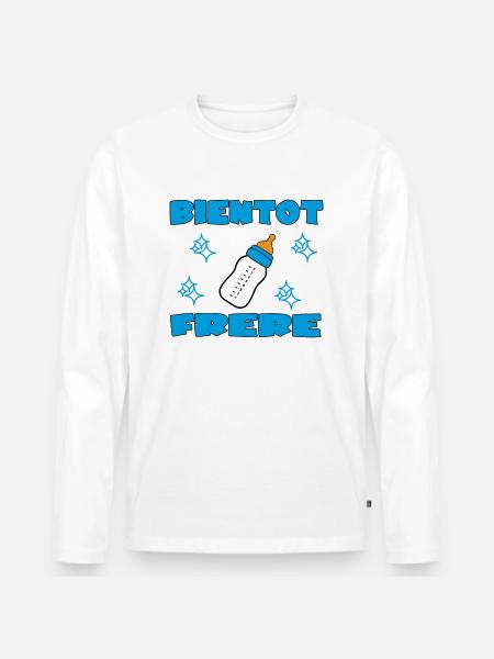 SOON BROTHER - Men's Premium Organic Long Sleeve Shirt - white