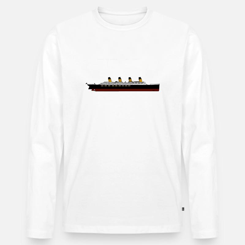 Titanisch - Männer Premium Bio Langarmshirt - Weiß