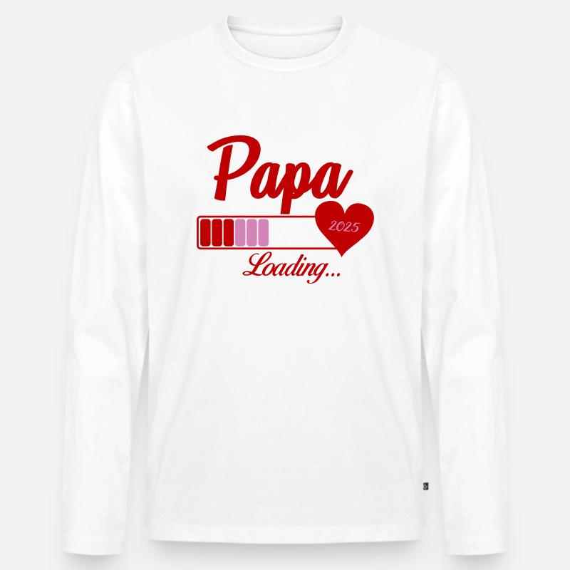 papa loading 2025 - Männer Premium Bio Langarmshirt - Weiß