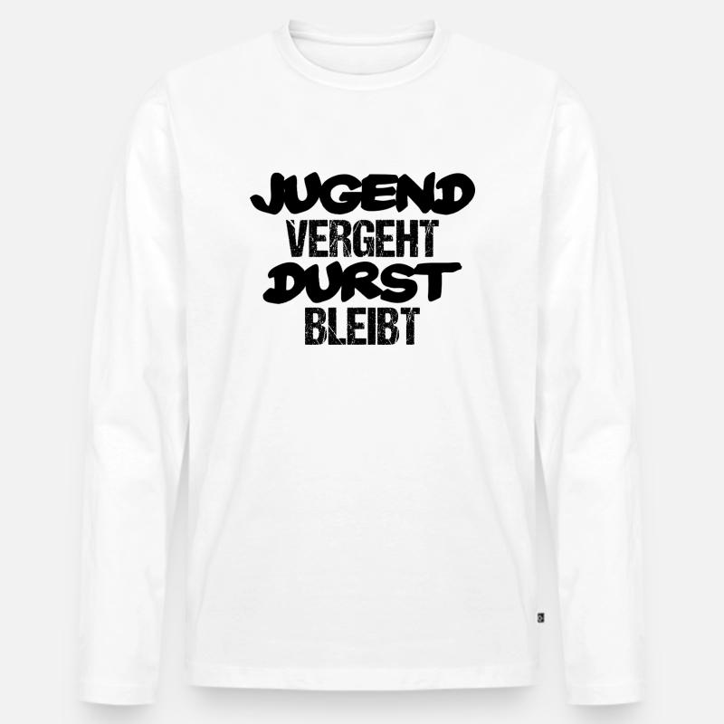 Jugend vergeht Durst bleibt - Männer Premium Bio Langarmshirt - Weiß