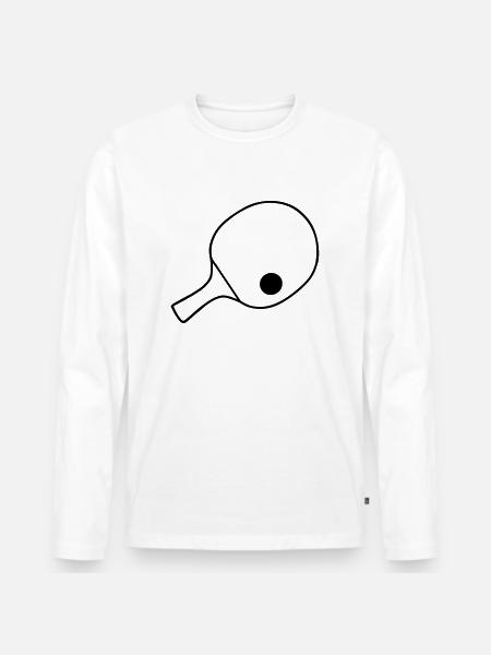 Tischtennis - Männer Premium Bio Langarmshirt - Weiß