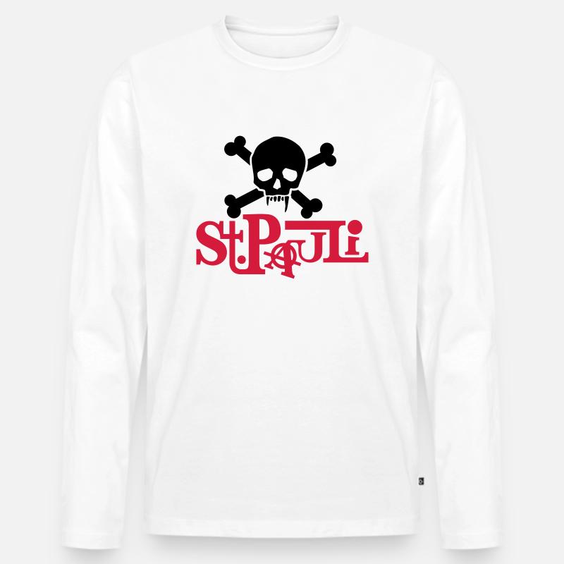 pauli01_2f - Männer Premium Bio Langarmshirt - Weiß