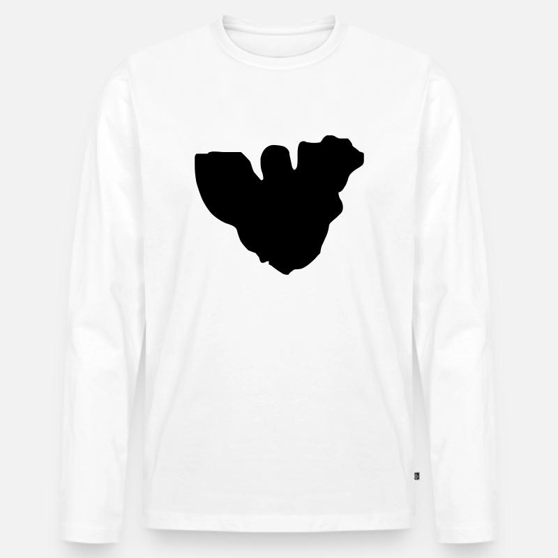 Moorea Karte - Männer Premium Bio Langarmshirt - Weiß