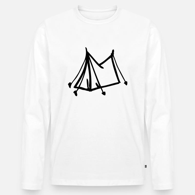 Zelt - Männer Premium Bio Langarmshirt - Weiß