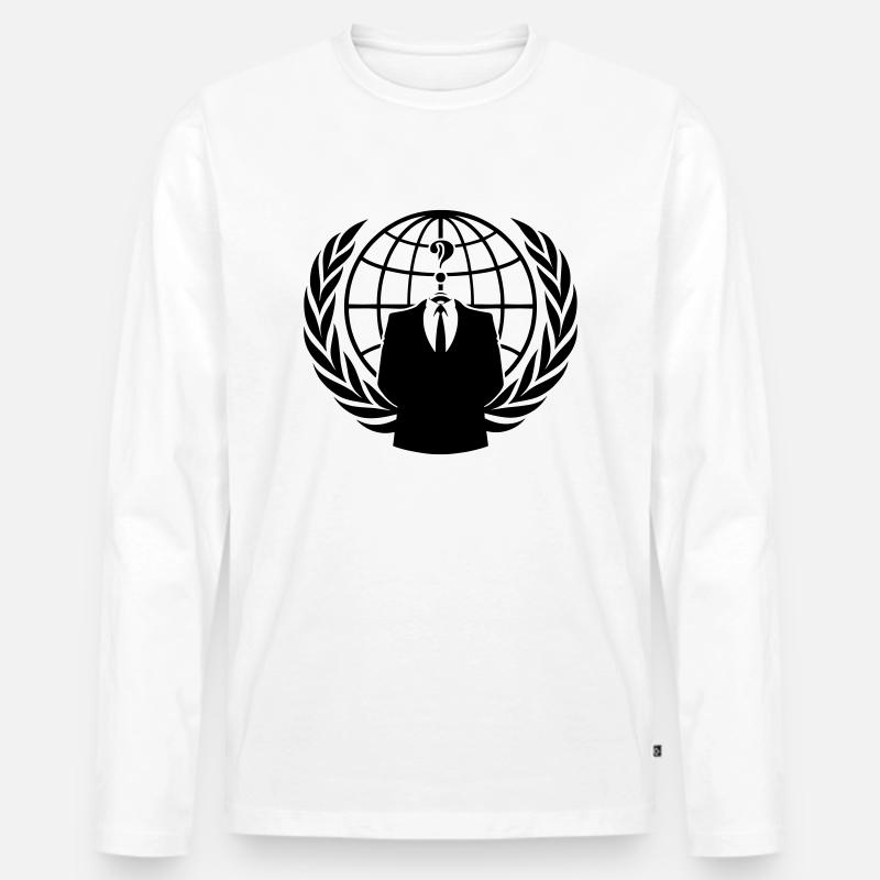 ANONYMOUS - Männer Premium Bio Langarmshirt - Weiß