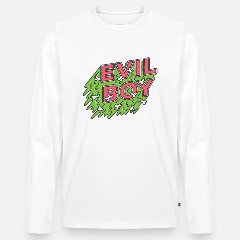 schlechter Junge - Männer Premium Bio Langarmshirt - Weiß