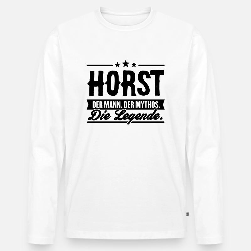 Mann Mythos Legende Horst - Männer Premium Bio Langarmshirt - Weiß