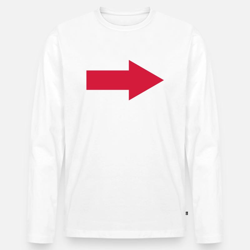 pfeil - Männer Premium Bio Langarmshirt - Weiß