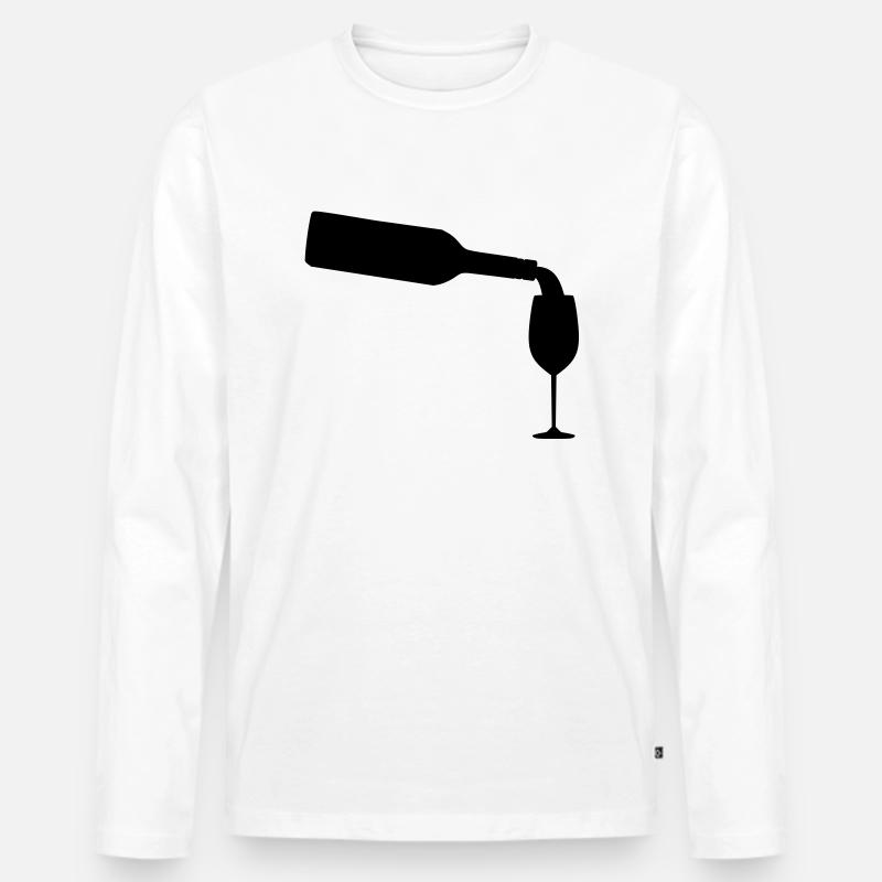 Wein - Männer Premium Bio Langarmshirt - Weiß