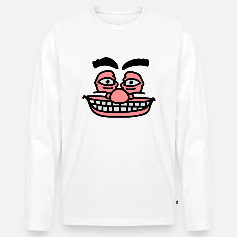 scary_face - Männer Premium Bio Langarmshirt - Weiß