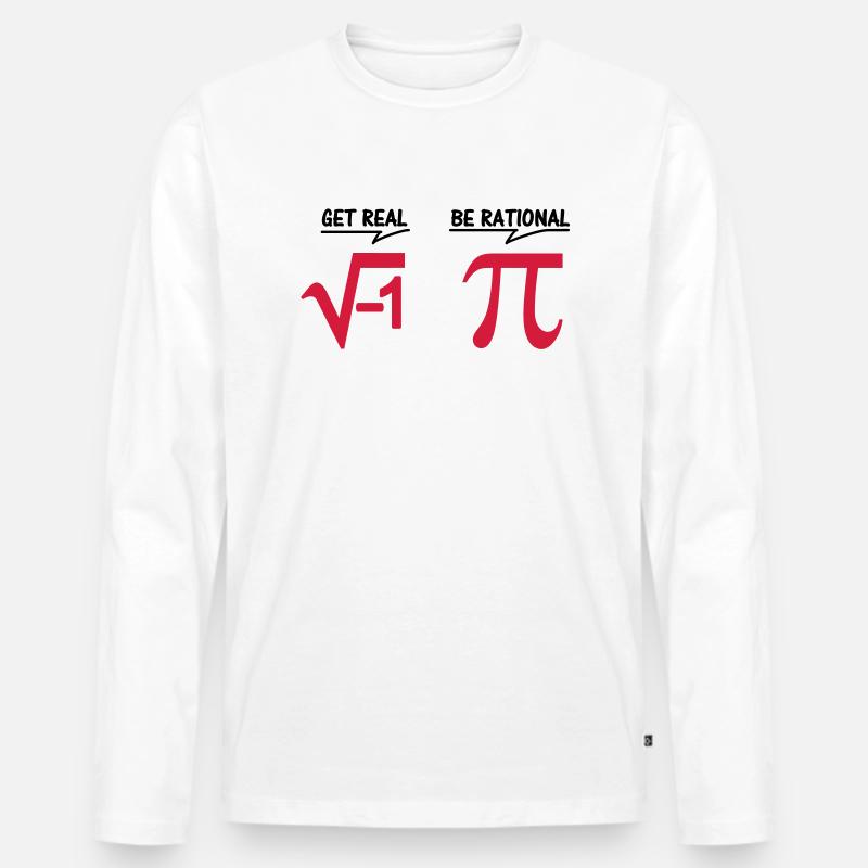 get real - be rational (2c) - Männer Premium Bio Langarmshirt - Weiß