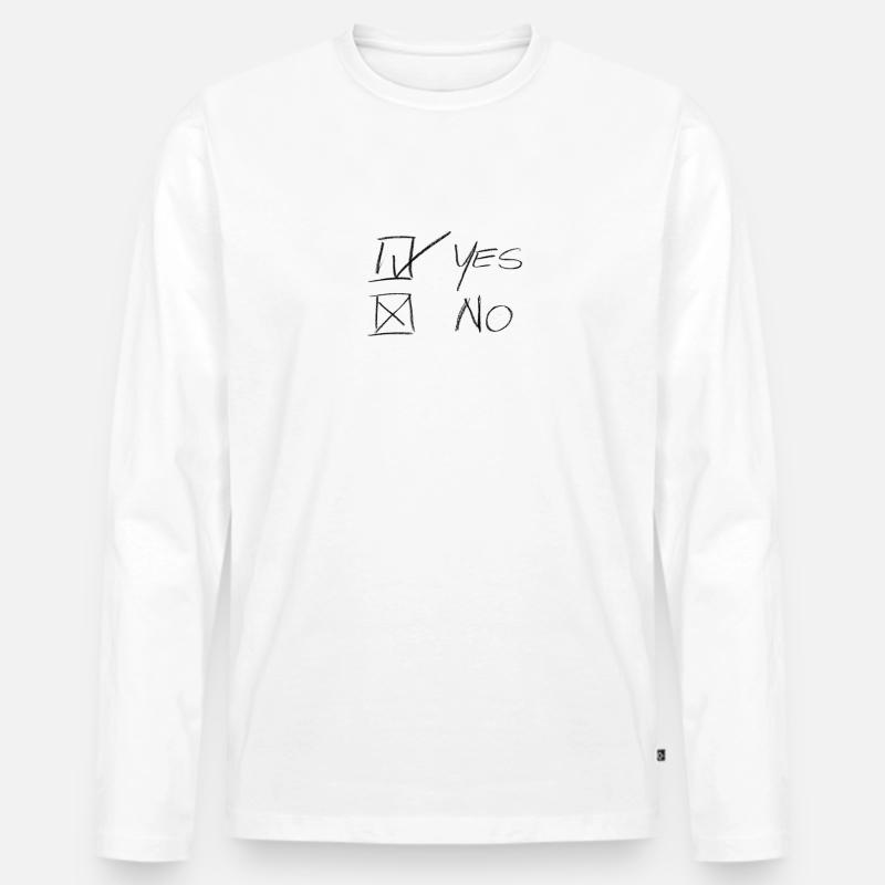 Ja oder Nein - Männer Premium Bio Langarmshirt - Weiß