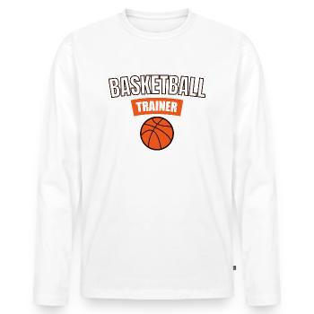 Basketball Trainer Coach - Men's Premium Organic Long Sleeve Shirt - white - Front - Nico (187cm)