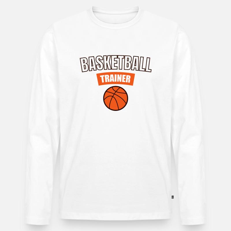 Basketball Trainer Coach - Männer Premium Bio Langarmshirt - Weiß