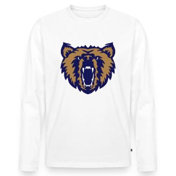 Bärengesicht Club Logo - Männer Premium Bio Langarmshirt - Weiß - Vorne - Nico (187cm)