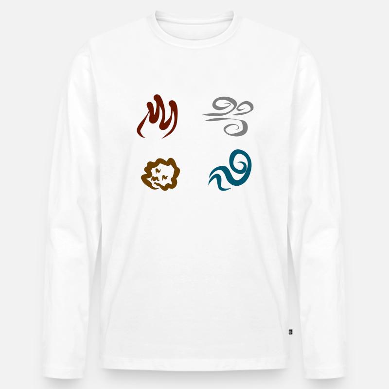 Four Elements - Männer Premium Bio Langarmshirt - Weiß