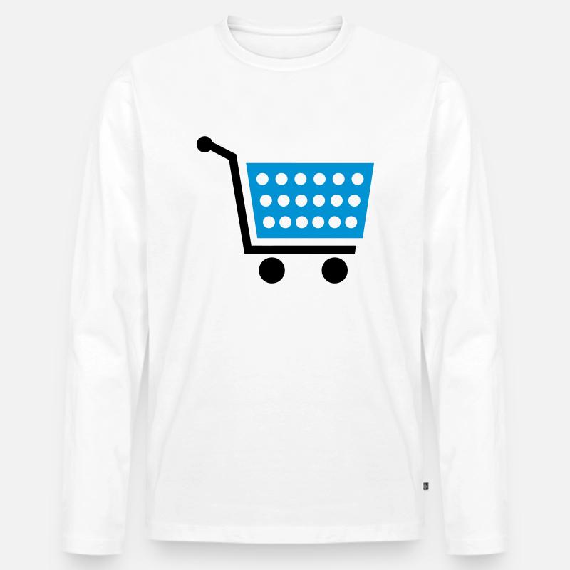 Einkaufswagen - Männer Premium Bio Langarmshirt - Weiß