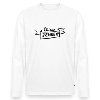Kleiner Bruder - Männer Premium Bio Langarmshirt - Weiß - Vorne - Nico (187cm)