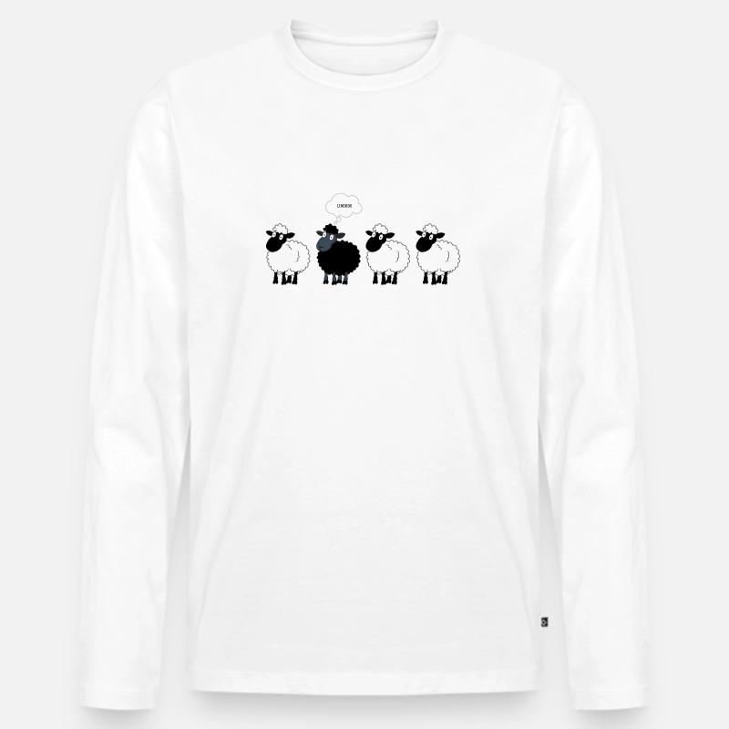 Das schwarze Schaf - Männer Premium Bio Langarmshirt - Weiß
