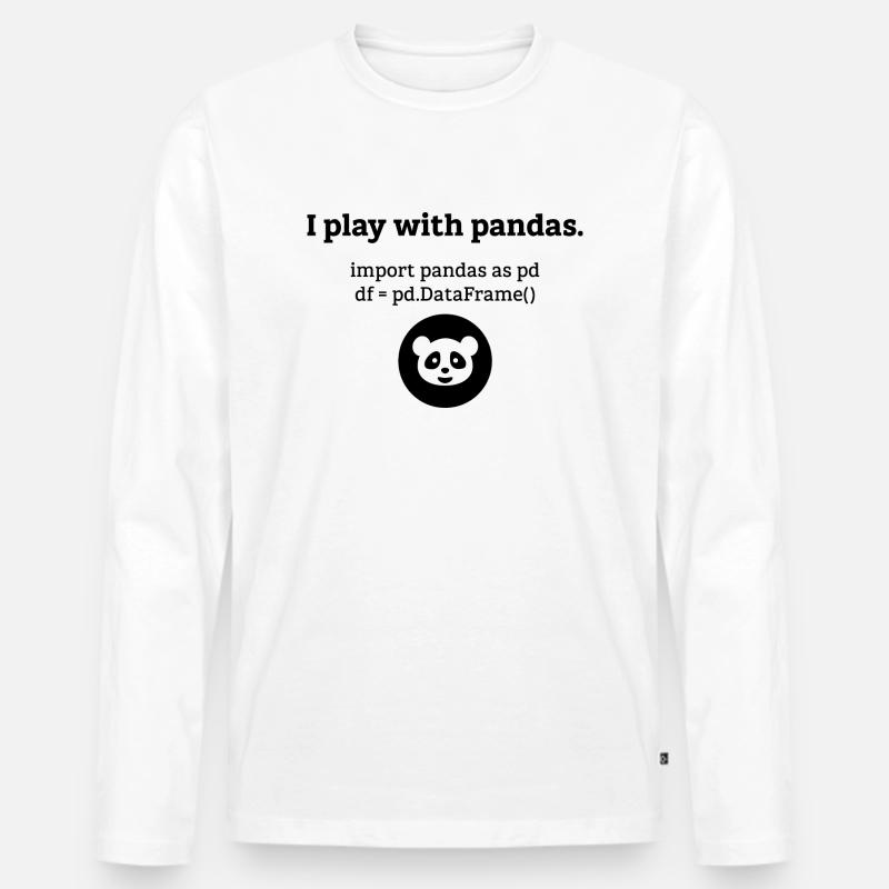 Pandas Datenwissenschaft Informatik Geschenk - Männer Premium Bio Langarmshirt - Weiß