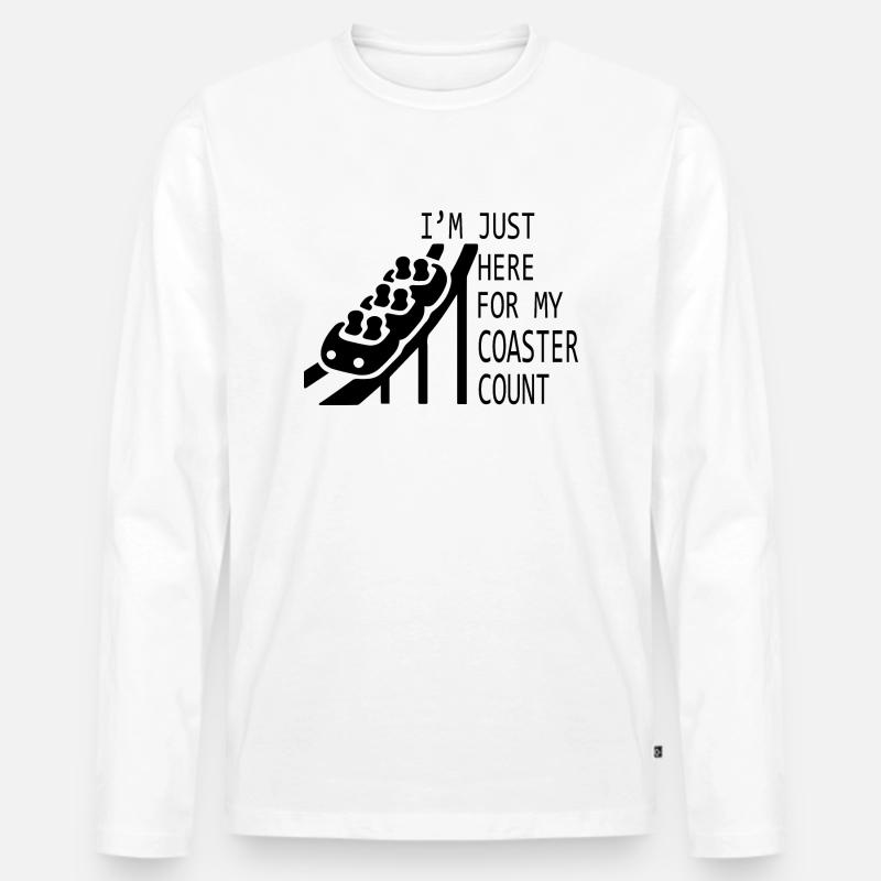Rollercoaster Achterbahn - Männer Premium Bio Langarmshirt - Weiß