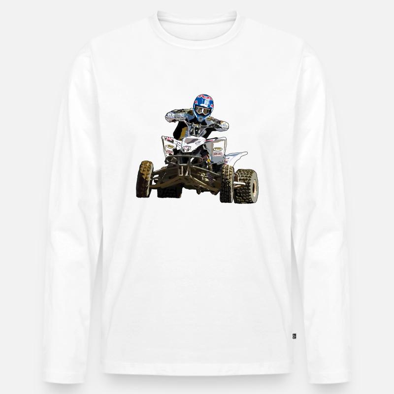 Quad - Männer Premium Bio Langarmshirt - Weiß